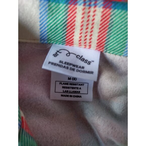 Art Class unisex Plaid Pyjama Set, Flame Resistant, Red & Green Size M (8), NWT - Picture 4 of 10